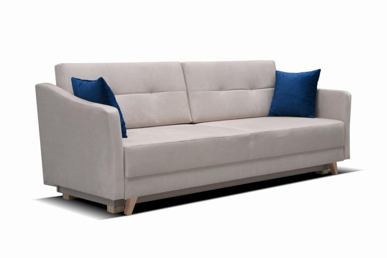 Skandynawska sofa VALENTINO z funkcją spania i pojemnikiem na pościel