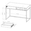 Biurko OLIER OL01 w stylu industrialnym drewno metal