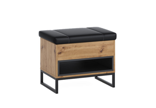 Kufer OLIER OL3 dąb artisan w industrialnym stylu drewno metal
