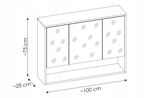 Szafka z lustrem 100 BORNEO COSMOS 845 wisząca MEBLE ŁAZIENKOWE COMAD