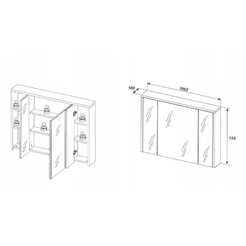 Szafka z Lustrem HAMPTON CONCRETE 84 meble COMAD