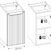 CZARNA szafka pod blat NOVA BLACK 81-30-1D-Mebla łazienkowe COMAD