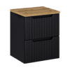 Ryflowana czarna szafka pod umywalkę 50 cm NOVA BLACK 82-50-2S meble łazienkowe COMAD