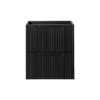 Ryflowana czarna szafka pod umywalkę NOVA BLACK 82-50-2S z szufladami meble łazienkowe COMAD