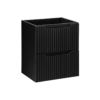 Ryflowana czarna szafka pod umywalkę NOVA BLACK 82-50-2S z szufladami meble łazienkowe COMAD