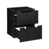 Ryflowana czarna szafka pod umywalkę NOVA BLACK 82-50-2S z szufladami meble łazienkowe COMAD