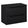 Ryflowana czarna szafka NOVA BLACK z blatem 82-80-2S- Meble łazienkowe COMAD