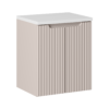 KASZMIROWA ryflowana szafka NOVA CASHMERE 82-50 2D z blatem 50 cm WHITE - Meble łazienkowe COMAD