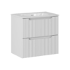 Ryflowana szafka z umywalką NOVA WHITE 82-60-2S- Meble łazienkowe COMAD