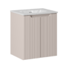 KASZMIROWA ryflowana szafka NOVA CASHMERE 82-50 2D z blatem 50 cm WHITE - Meble łazienkowe COMAD