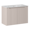 KASZMIROWA ryflowana szafka NOVA CASHMERE 82-80 2D z blatem 80 cm WHITE - Meble łazienkowe COMAD