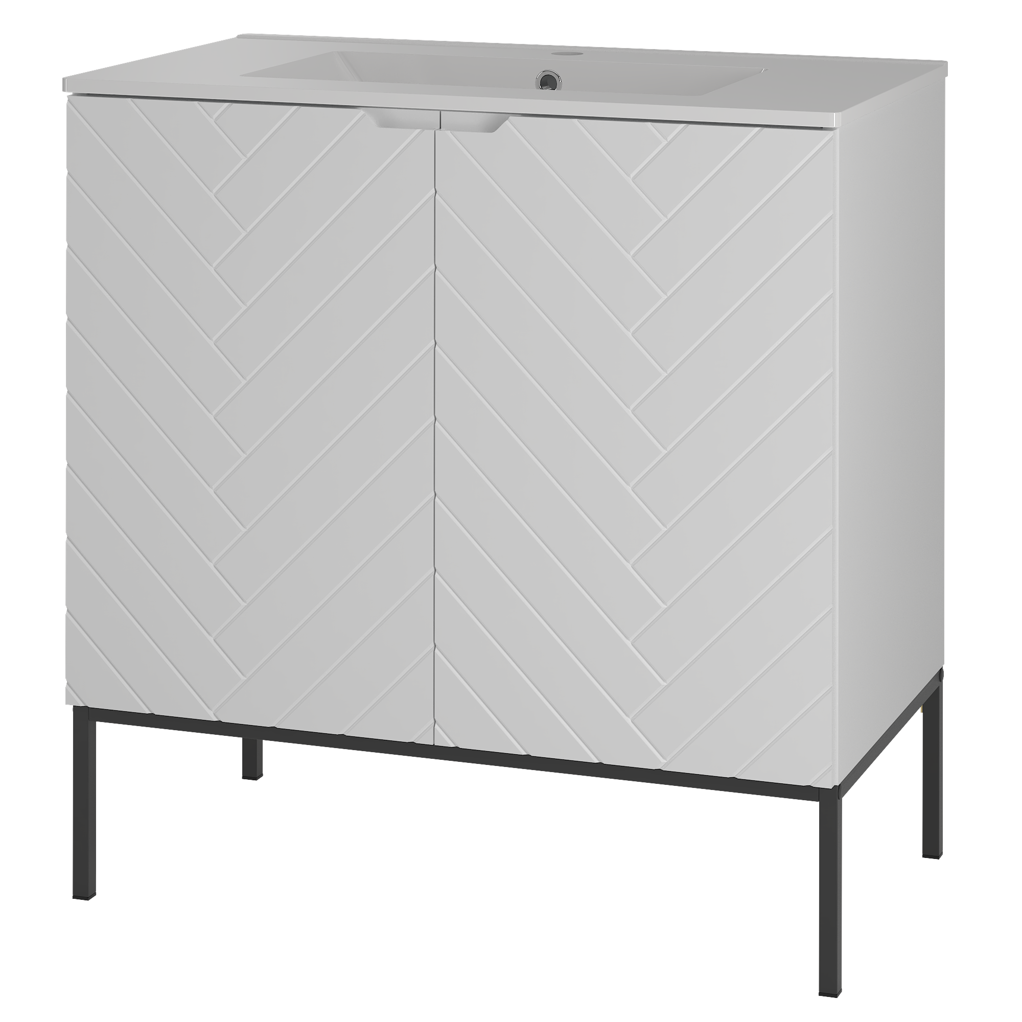 Szafka z umywalką ASPEN 80 cm czarne nóżki
