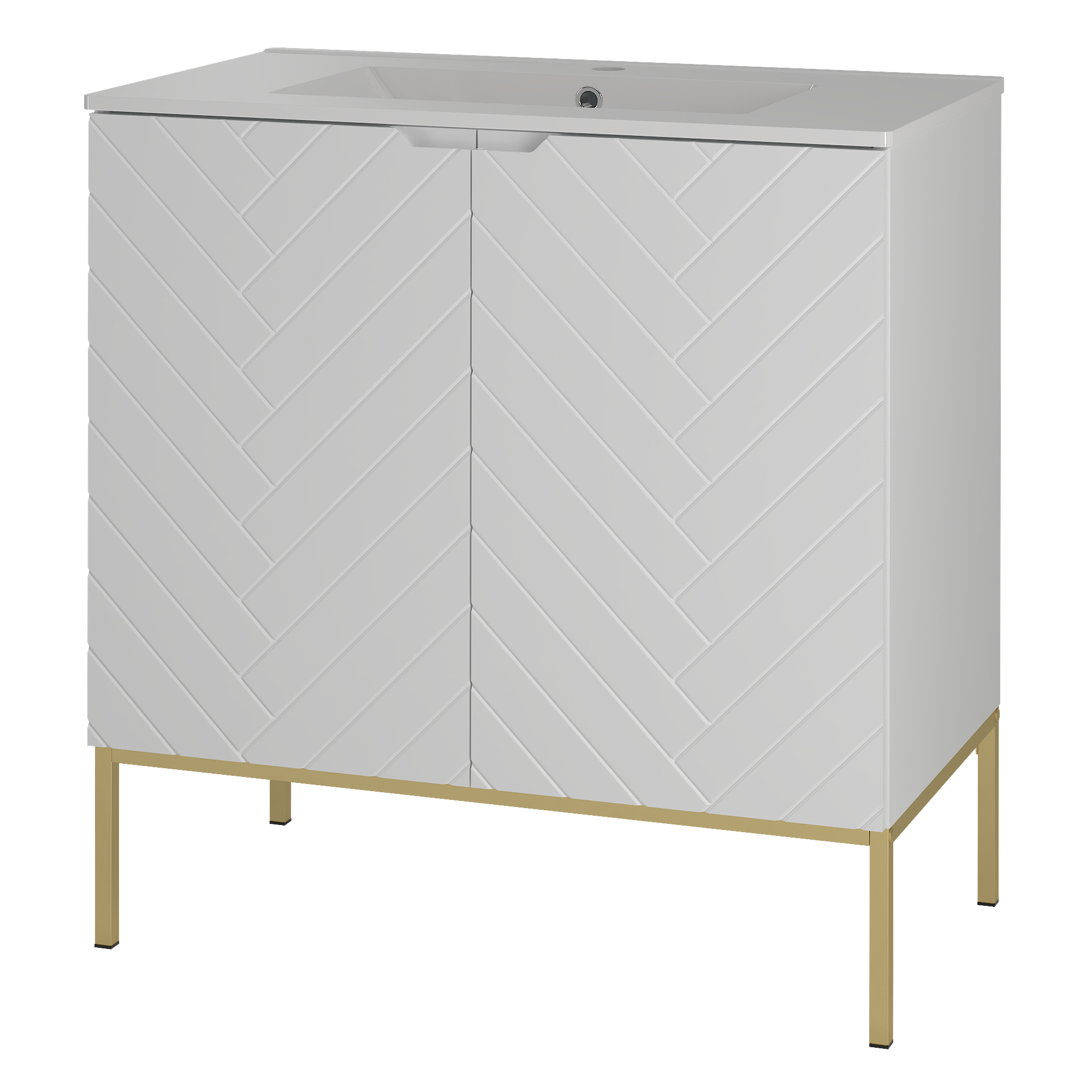 Szafka z umywalką ASPEN 80 cm złote nóżki