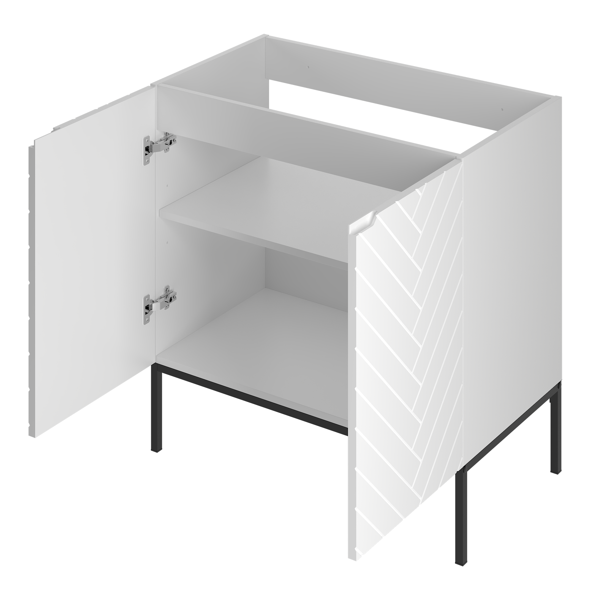 Szafka pod umywalkę ASPEN 80 cm czarne nóżki