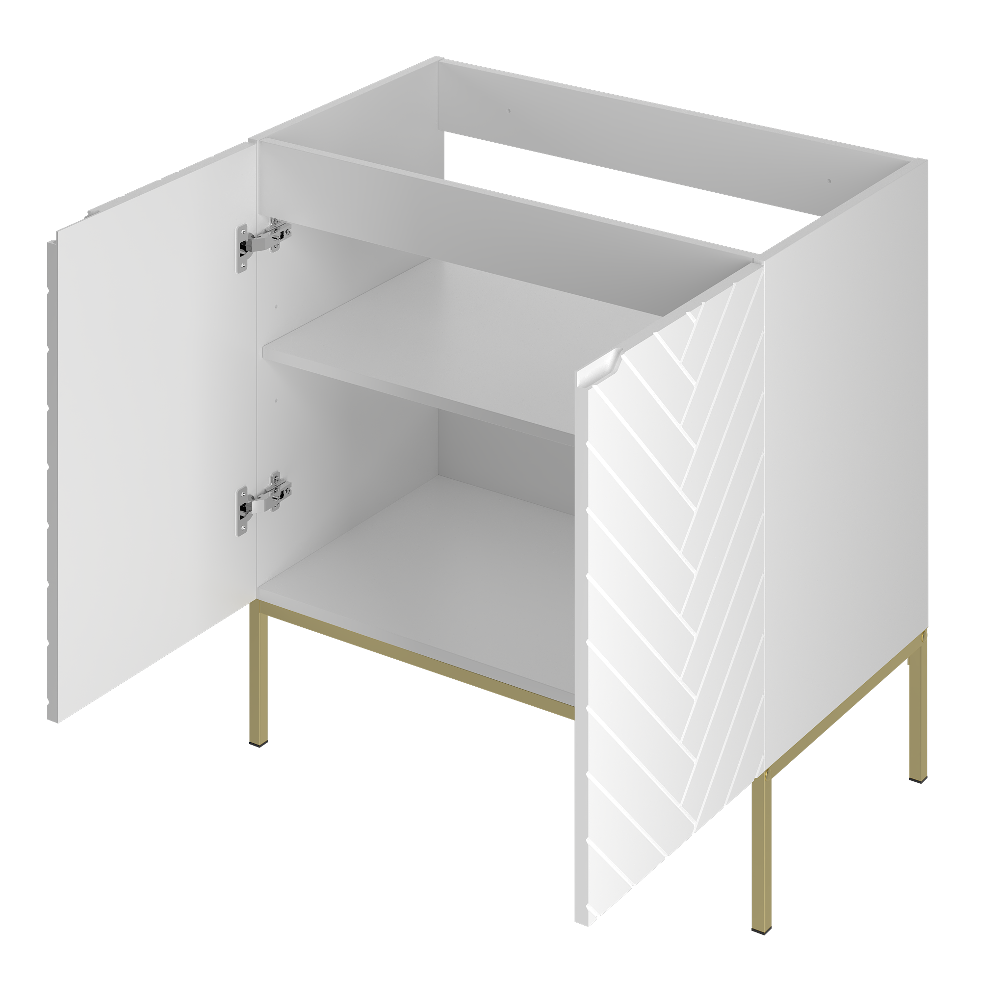 Szafka pod umywalkę ASPEN 80 cm złote nóżki