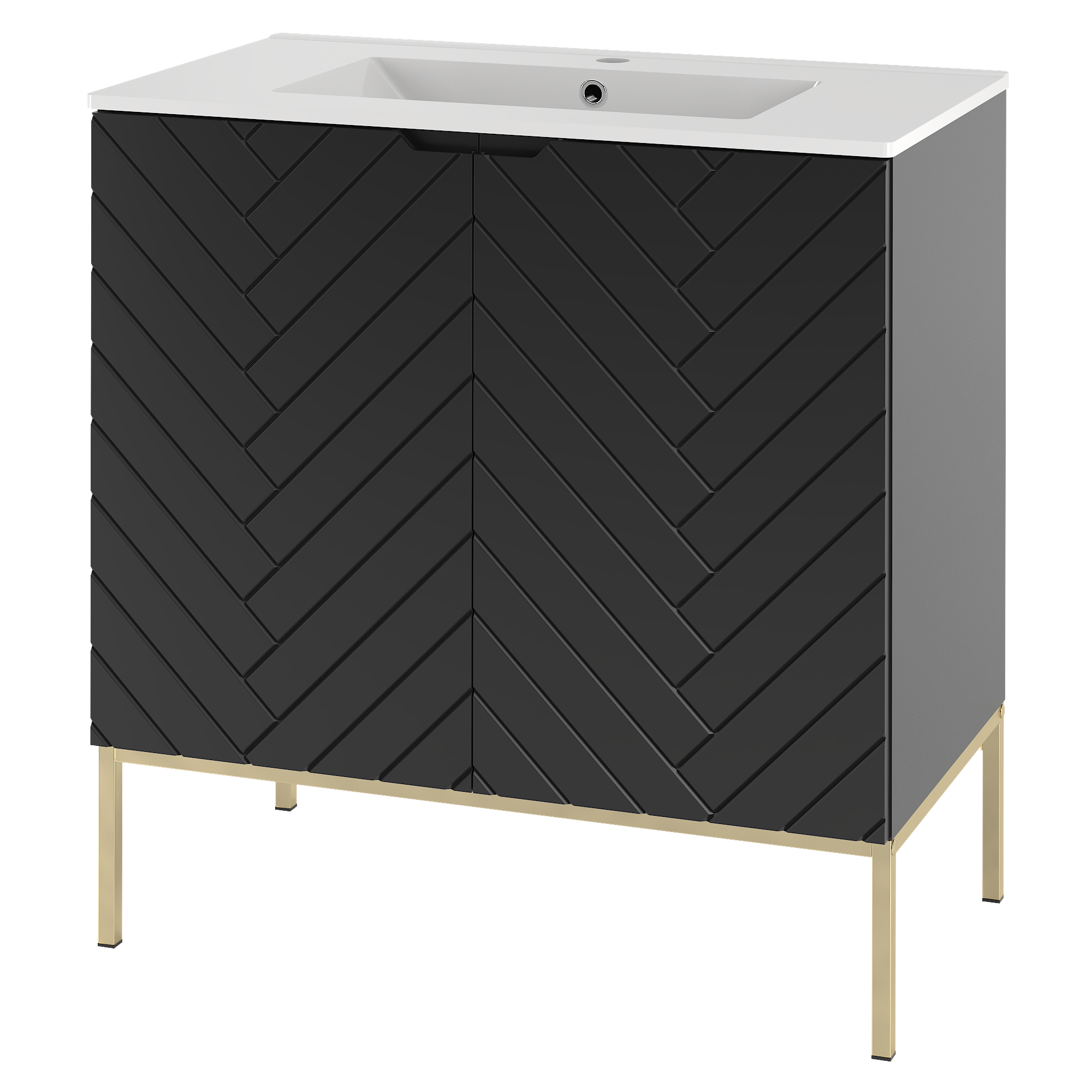 Szafka z umywalką ASPEN 80 cm złote nóżki