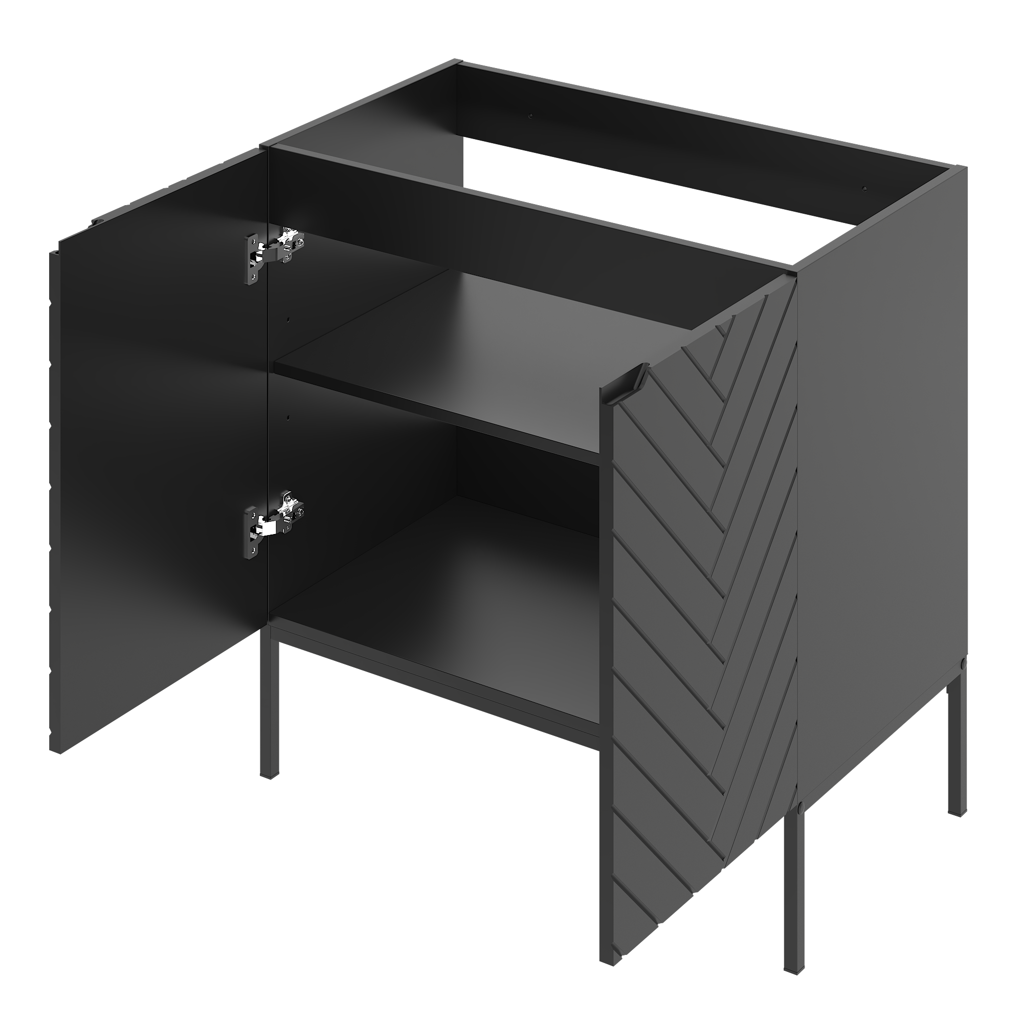 Szafka pod umywalkę ASPEN 80 cm czarne nóżki