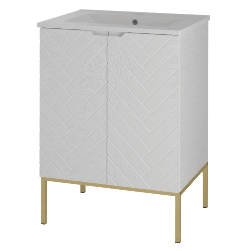 Szafka z umywalką ASPEN 60 cm złote nóżki - Meble łazienkowe MEGSTYL