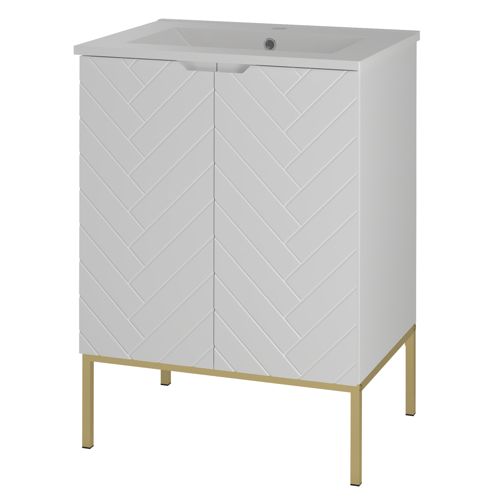 Szafka z umywalką ASPEN 60 cm złote nóżki
