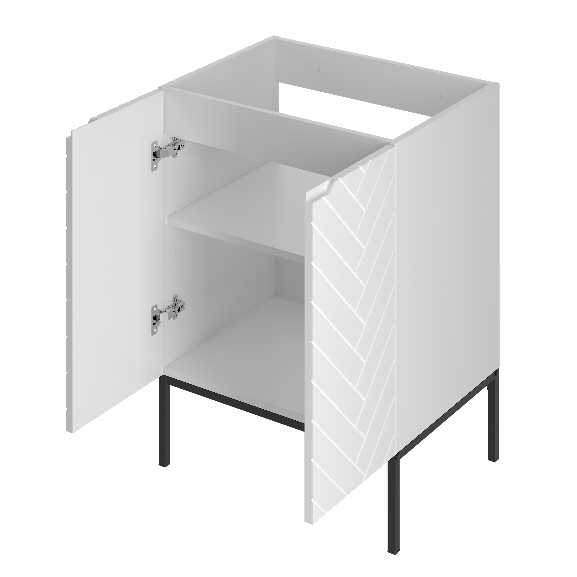 Szafka pod umywalkę ASPEN 60 cm czarne nóżki