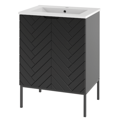 Szafka z umywalką ASPEN 60 cm czarne nóżki - Meble łazienkowe MEGSTYL