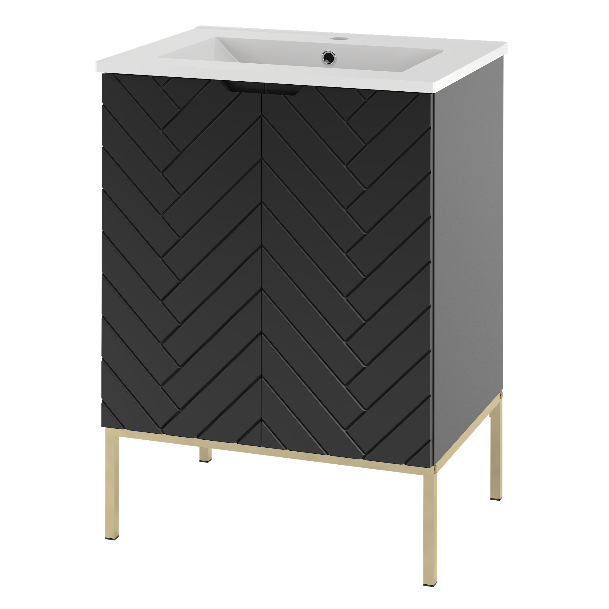Szafka z umywalką ASPEN 60 cm złote nóżki