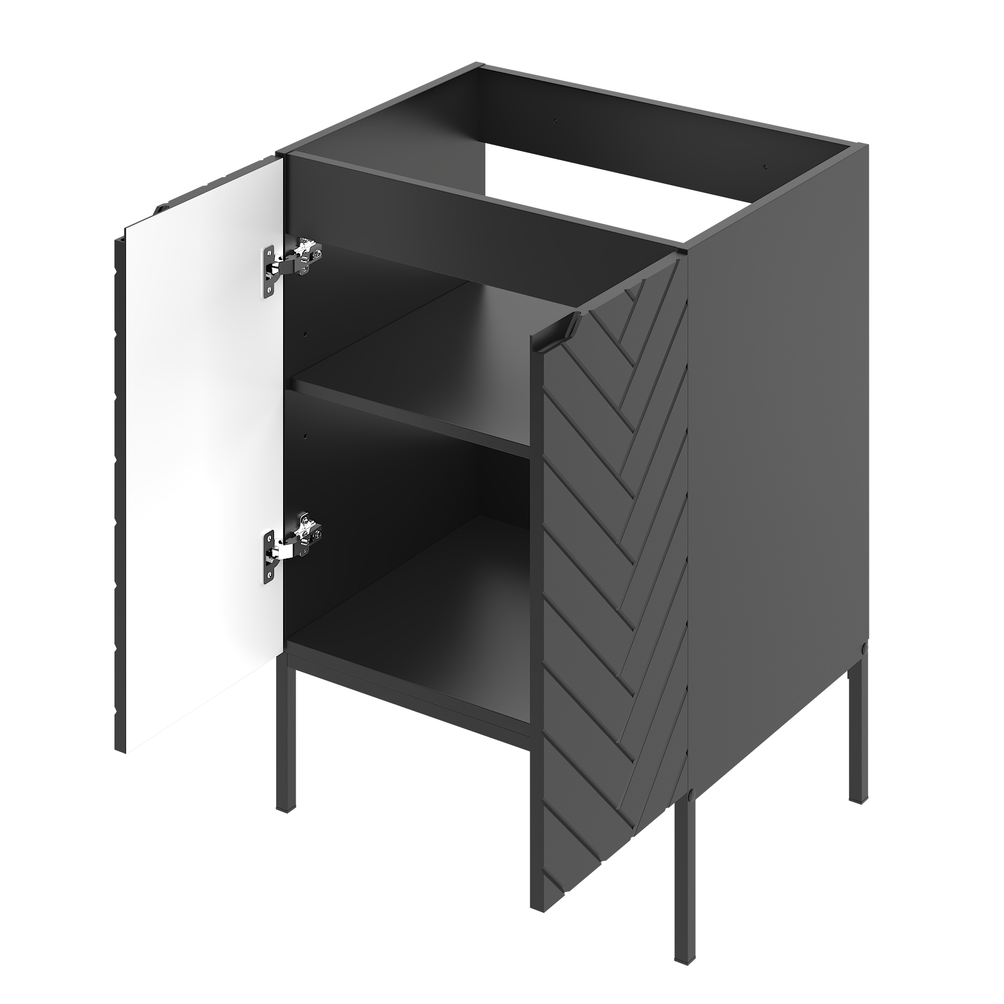 Szafka pod umywalkę ASPEN 60 cm czarne nóżki