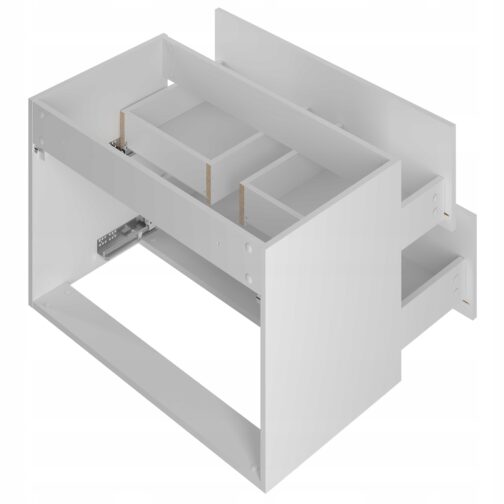 BIAŁA ryflowana szafka pod umywalkę 80 cm ARCOS-07-BM z szufladami - Meble łazienkowe MEGSTYL