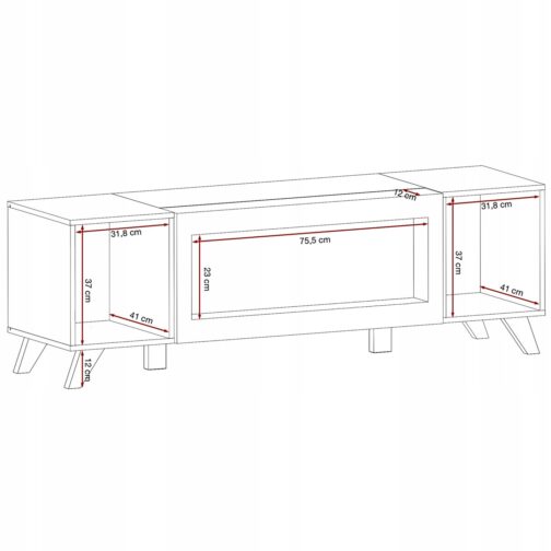 Szafka RTV LIAM z biokominkiem 160 cm - Meble systemowe ASM