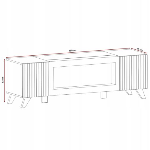 Szafka RTV LIAM z biokominkiem 160 cm - Meble systemowe ASM