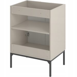 Kaszmirowa ryflowana szafka pod umywalkę 60 cm ASPEN-09-CAS czarne nóżki - meble łazienkowe MEGSTYL