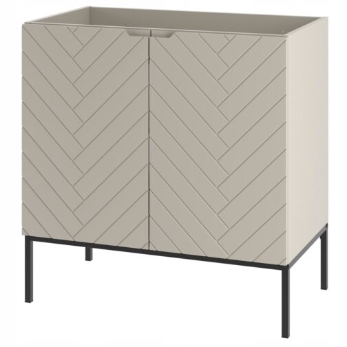 Kaszmirowa ryflowana szafka pod umywalkę 80 cm ASPEN-08 czarne nóżki - Meble łazienkowe MEGSTYL