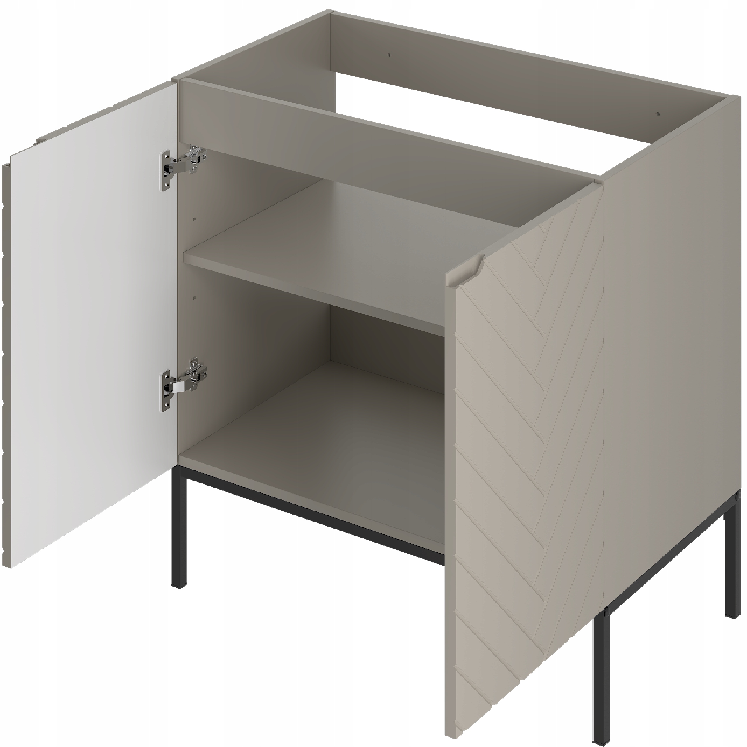 Szafka pod umywalkę ASPEN 80 cm czarne nóżki