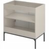 Kaszmirowa ryflowana szafka pod umywalkę 80 cm ASPEN-08 czarne nóżki - Meble łazienkowe MEGSTYL