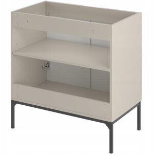 Kaszmirowa ryflowana szafka pod umywalkę 80 cm ASPEN-08 czarne nóżki - Meble łazienkowe MEGSTYL 