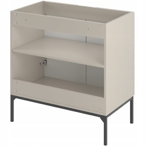 Kaszmirowa ryflowana szafka pod umywalkę 80 cm ASPEN-08 czarne nóżki - Meble łazienkowe MEGSTYL