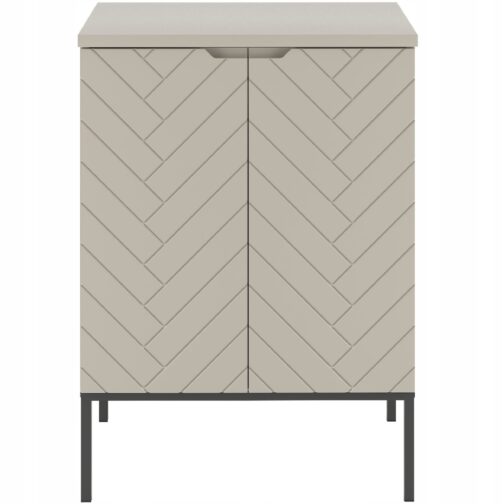 Kaszmirowa ryflowana szafka z blatem 60 cm ASPEN-09-CAS czarne nóżki - Meble łazienkowe MEGSTYL