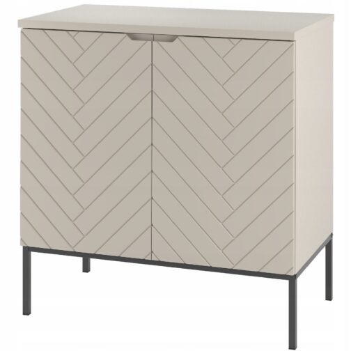 Kaszmirowa ryflowana szafka z blatem 80 cm ASPEN-08 czarne nóżki - Meble łazienkowe MEGSTYL