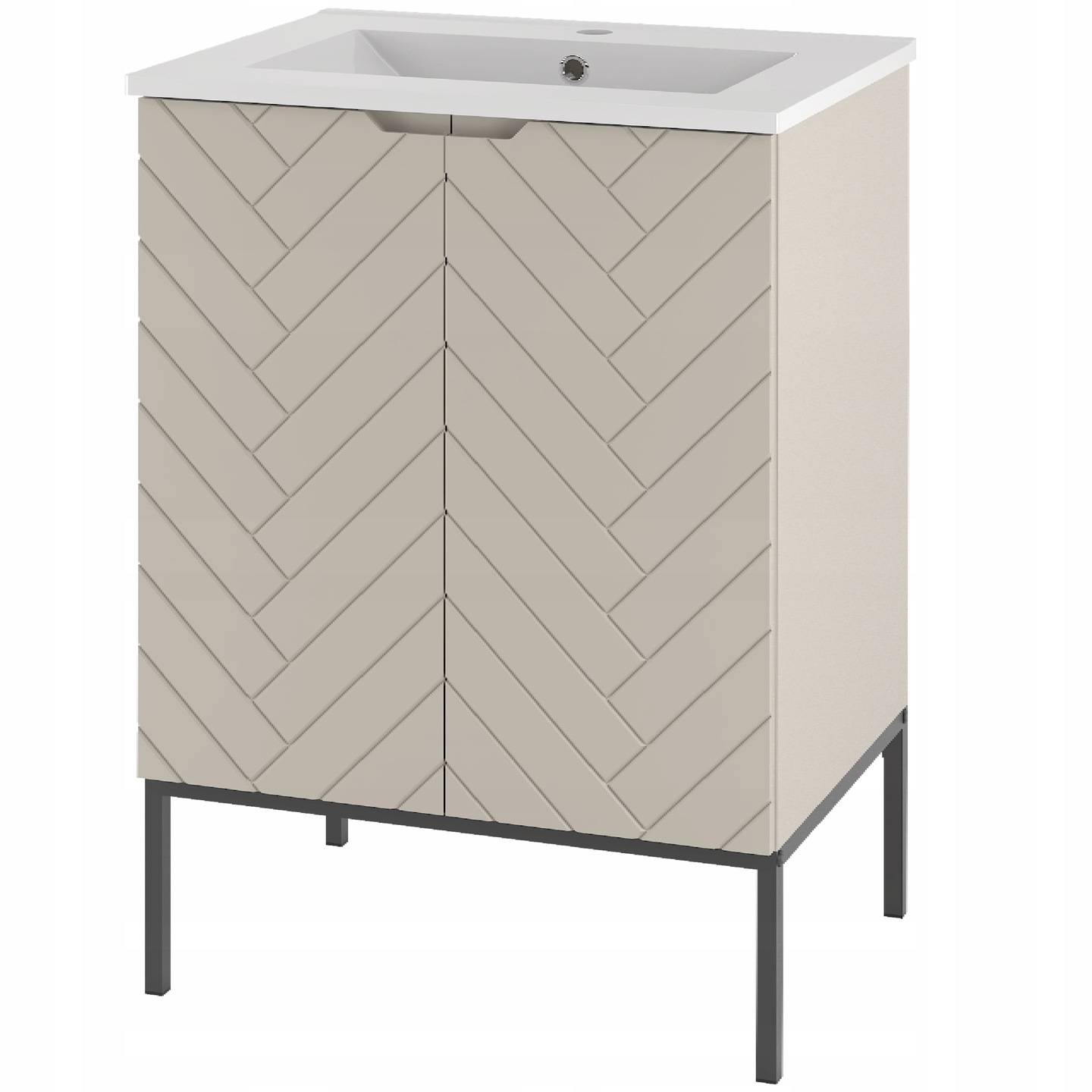 Szafka z umywalką ASPEN 60 cm czarne nóżki