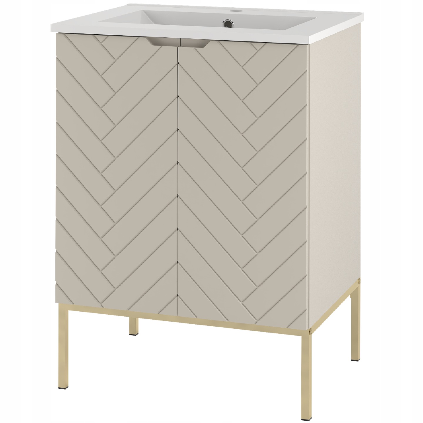 Szafka z umywalką ASPEN 60 cm złote nóżki