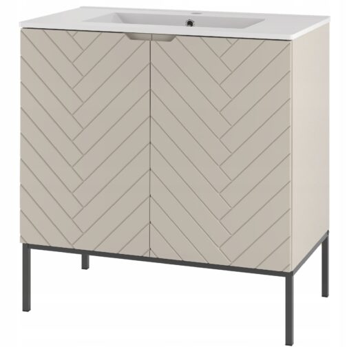 Szafka z umywalką ASPEN 80 cm czarne nóżki - Meble łazienkowe MEGSTYL