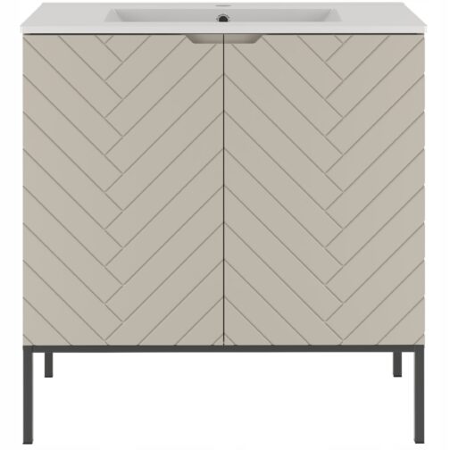 Szafka z umywalką ASPEN 80 cm czarne nóżki - Meble łazienkowe MEGSTYL
