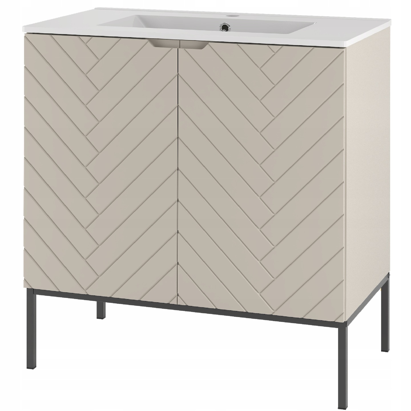 Szafka z umywalką ASPEN 80 cm czarne nóżki