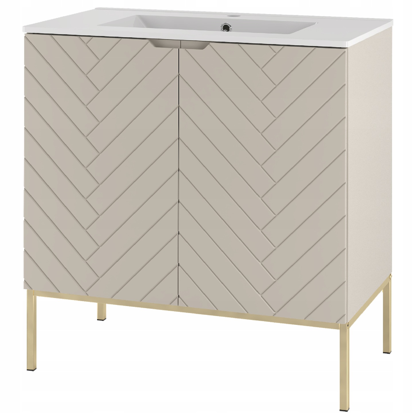 Szafka z umywalką ASPEN 80 cm złote nóżki