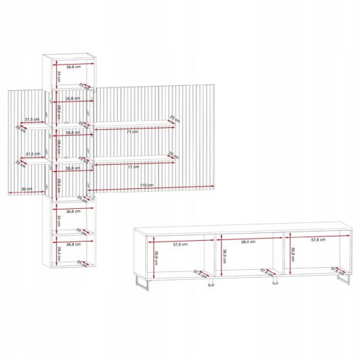 Meblościanka GUSTO LUX A 280 cm - Meble systemowe ASM