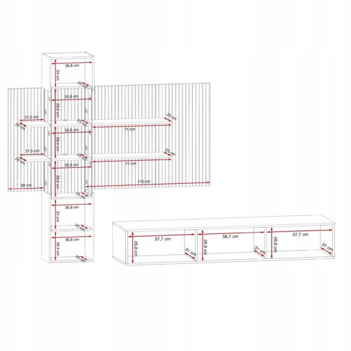 Meblościanka GUSTO LUX B 280 cm - Meble systemowe ASM