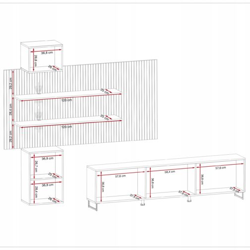 Meblościanka GUSTO PW A 280 cm - Meble systemowe ASM