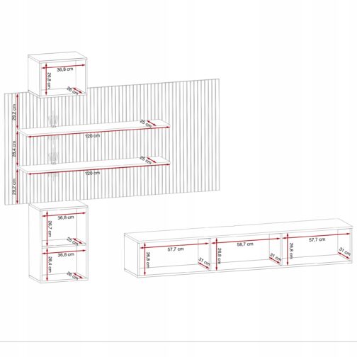 Meblościanka GUSTO PW B 280 cm - Meble systemowe ASM