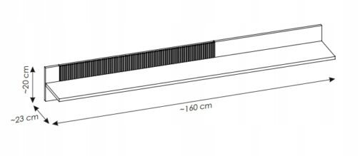 Półka wisząca ARON 160 cm - Meble systemowe ASM