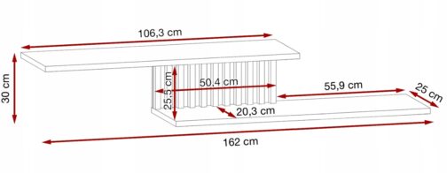 Półka wisząca CAMERON 162 cm - Meble systemowe ASM